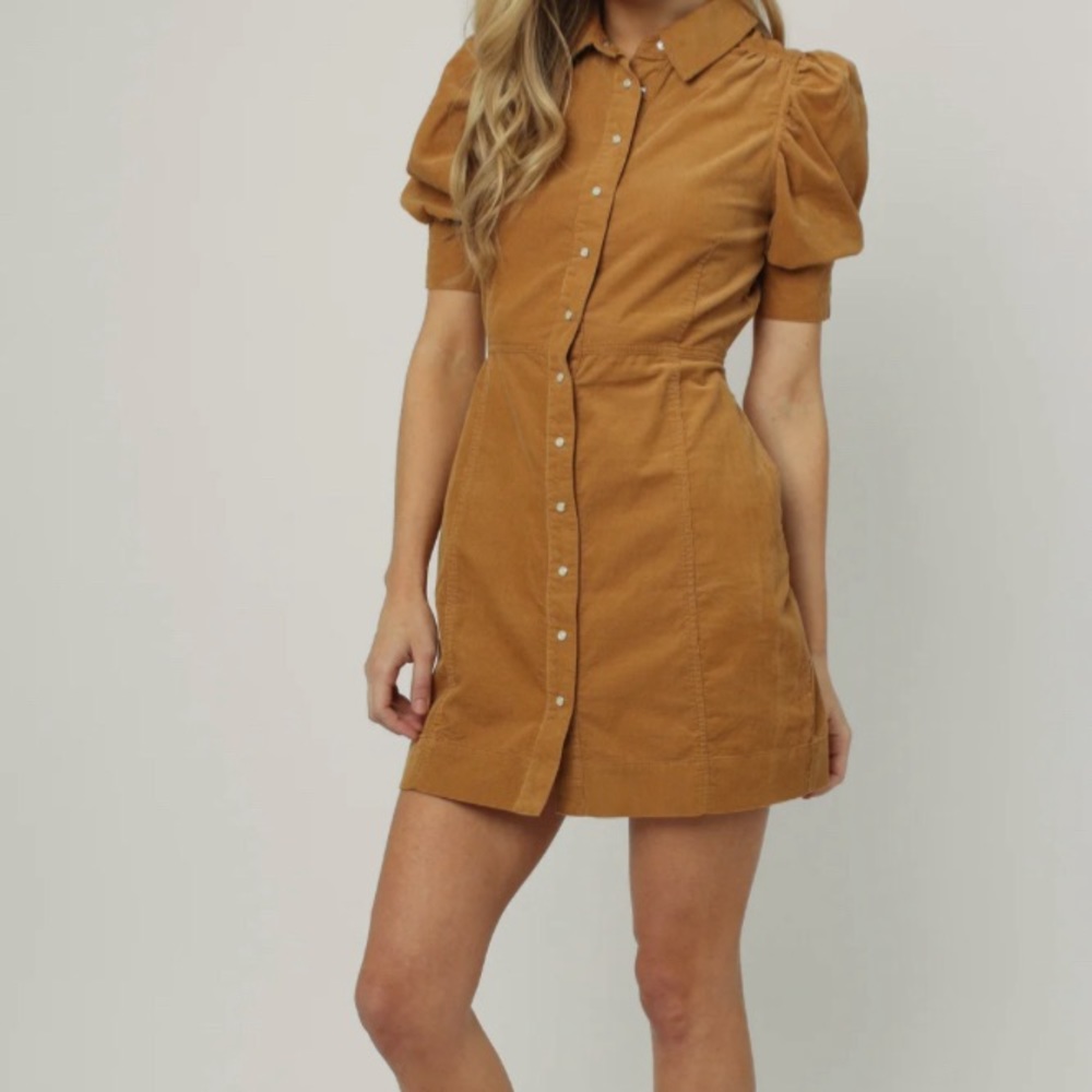 Dear John button down dress dark tan
